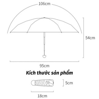 Ô Gấp Gọn MINI Phủ Lớp Chống Tia Uv OMIE Ô Che Mưa Cầm Tay, Dù Chống Nắng Cao Cấp BẢO VỆ DA- Tặng Túi Đựng Ô