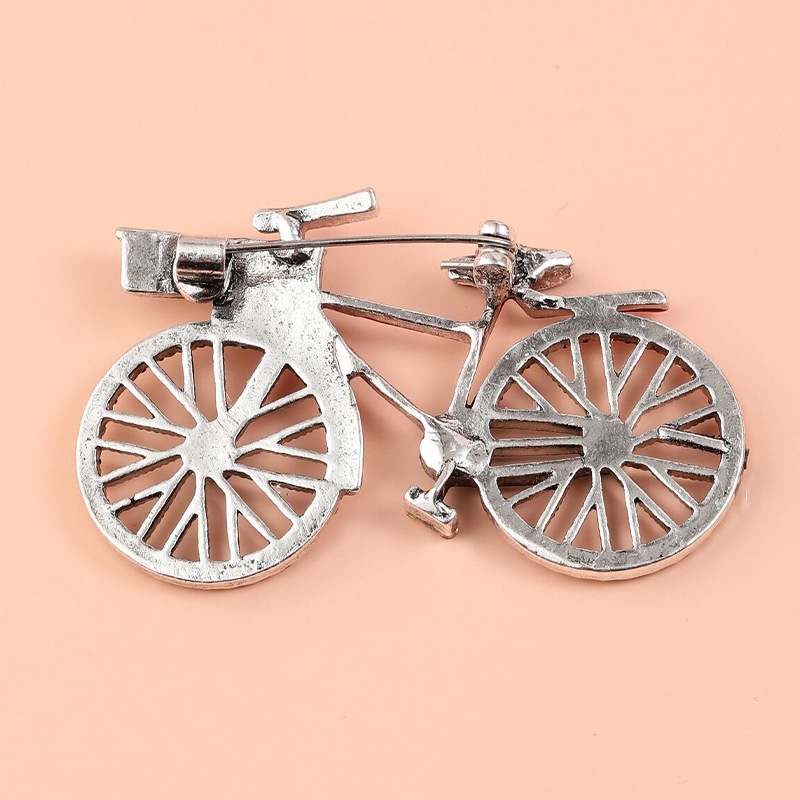 Ghim Cài Áo Hình Xe Đạp Đính Đá Phong Cách Vintage