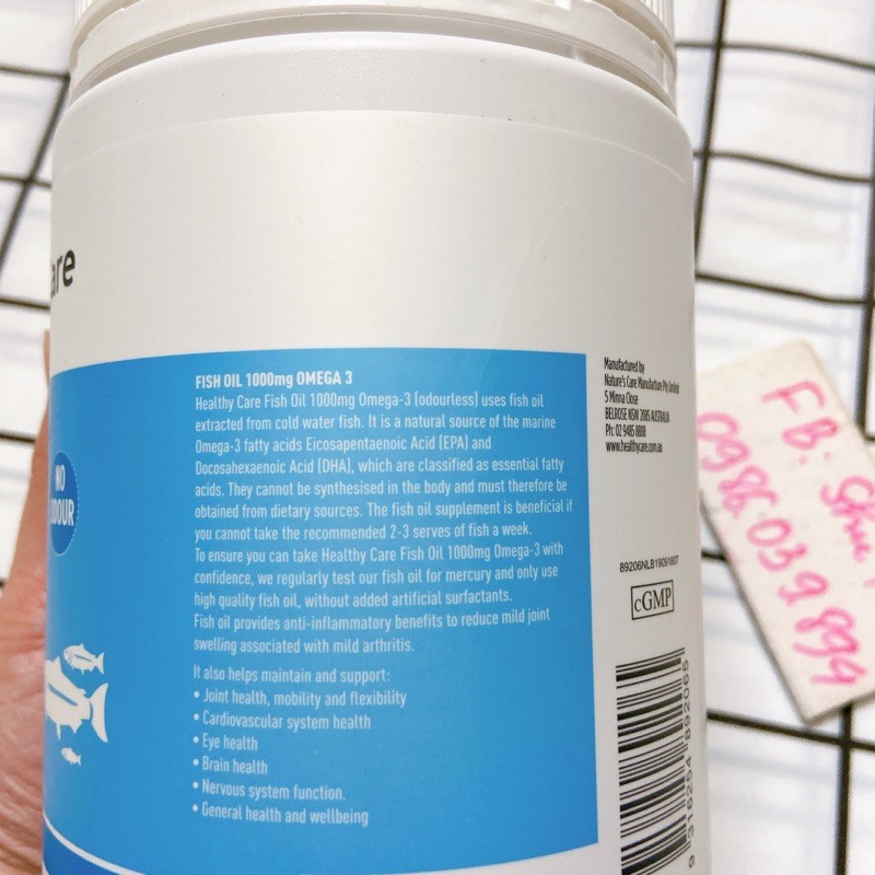 (Mẫu mới) Dầu cá tự nhiên Healthy Care Fish Oil 1000mg Omega 3 400 viên Úc | BigBuy360 - bigbuy360.vn