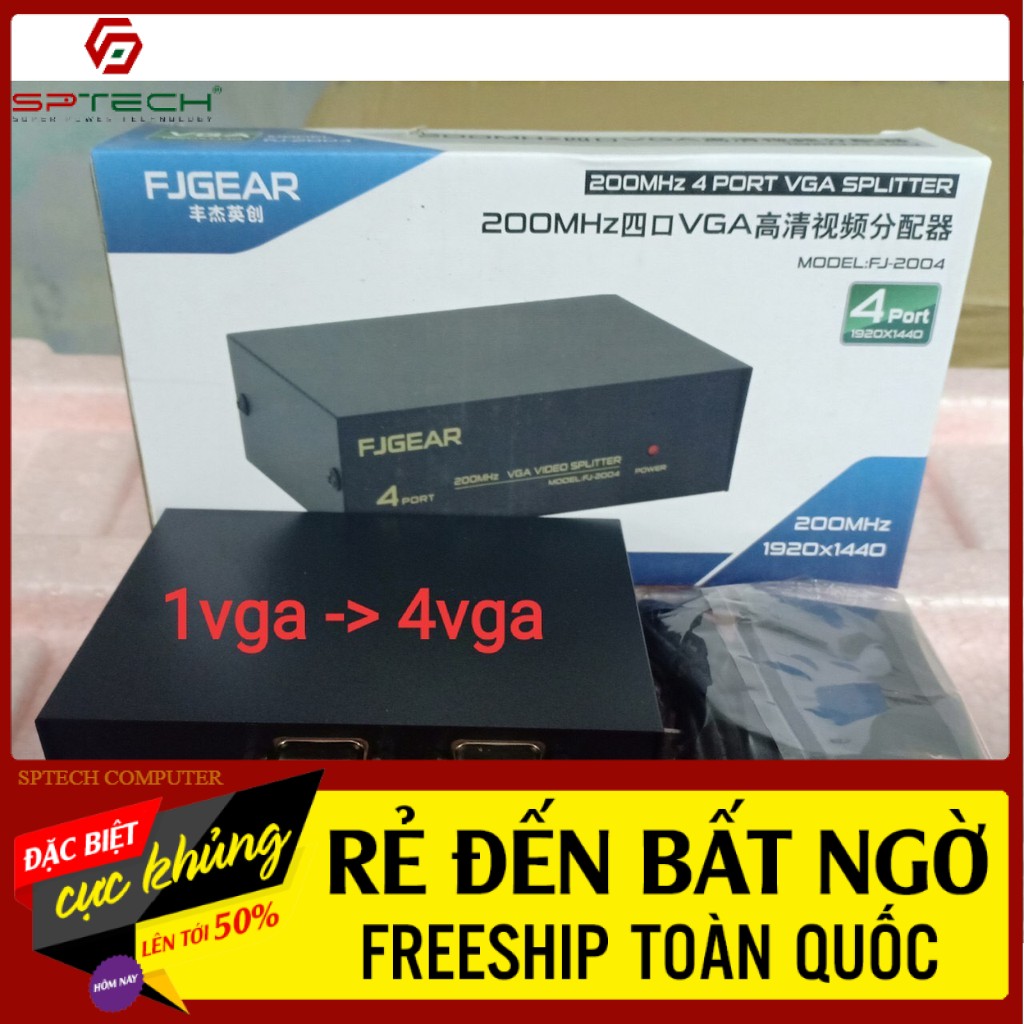 HUB VGA 💎𝓕𝓡𝓔𝓔𝓢𝓗𝓘𝓟💎HUB CHIA VGA 1 RA 4 FULL HD SPTECH COMPUTER