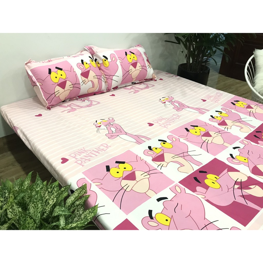 Bộ ga chun và 2 áo gối nằm Emmidecor - mẫu Hổ hồng, drap cotton poly | BigBuy360 - bigbuy360.vn