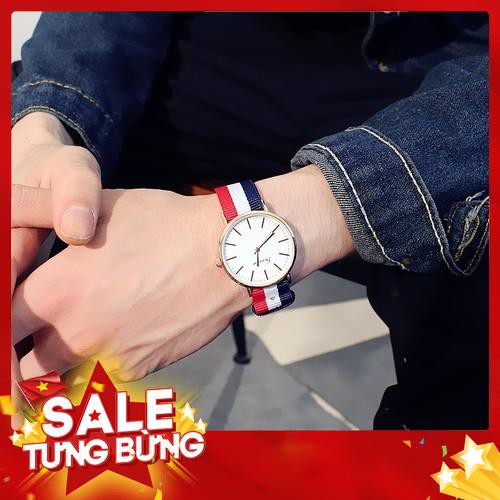 Đồng hồ Cặp Thời Trang Nam Nữ Genneva dây dù trẻ trung -Hàng nhập khẩu