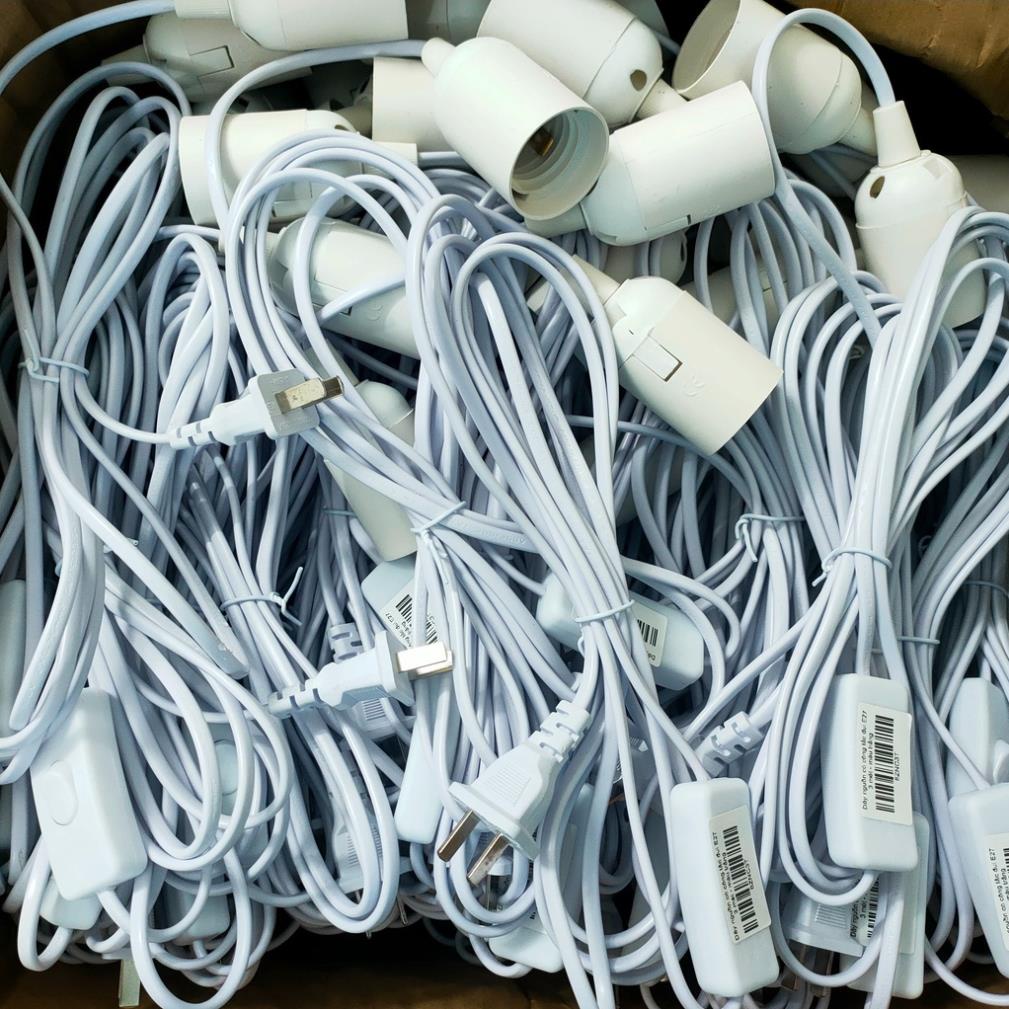 Bộ 3 Đui đèn E27 liền dây 2 mét có công tắc