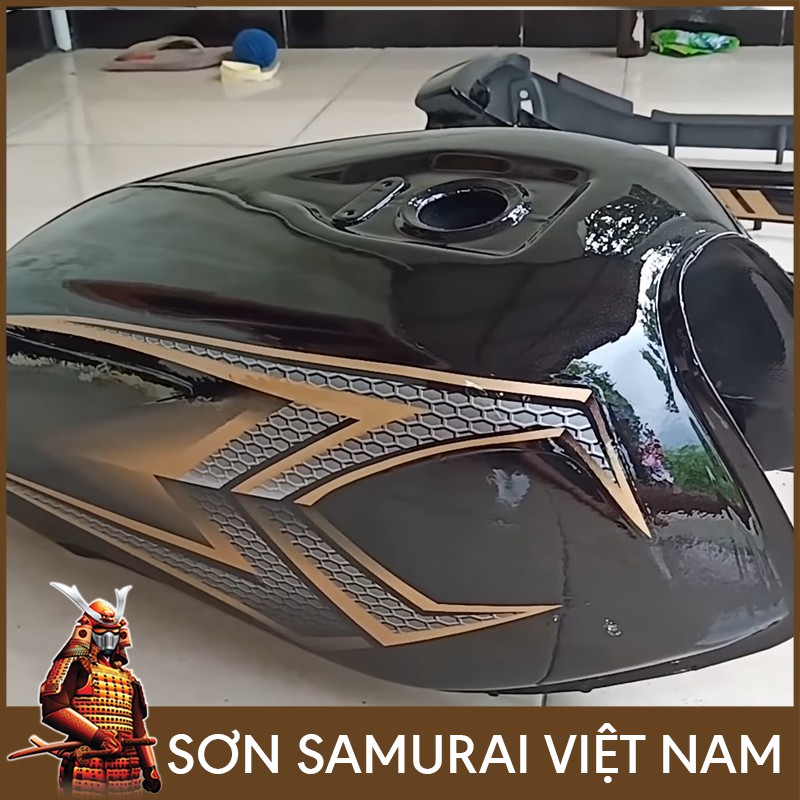 Combo sơn samurai màu đen kim loại K159 - Sơn samurai