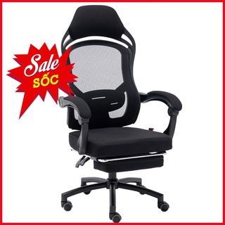 Ghế xoay giám đốc trưởng phòng có gác chân tựa đầu chất liệu lưới thoáng mát, bảo hành 3 năm