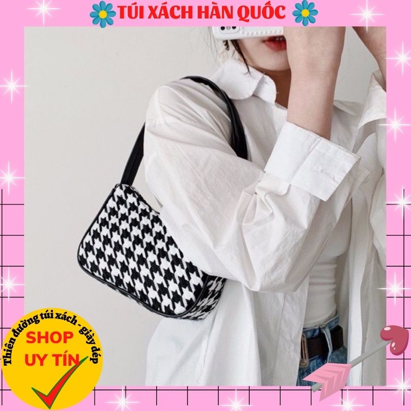 Túi kẹp nách nữ đeo vai họa tiết caro hot trend 2021 SPB 302