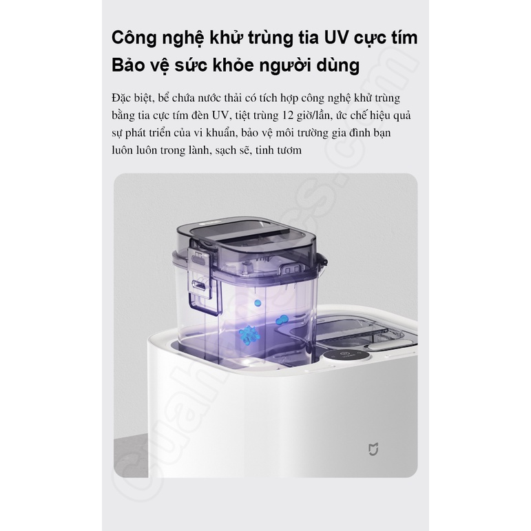 Robot hút bụi lau nhà Xiaomi Mijia STYTJ06ZHM - 3000PA, tự động giặt giẻ, tự sấy khô, và khử khuẩn, 2 ngăn chứa nước