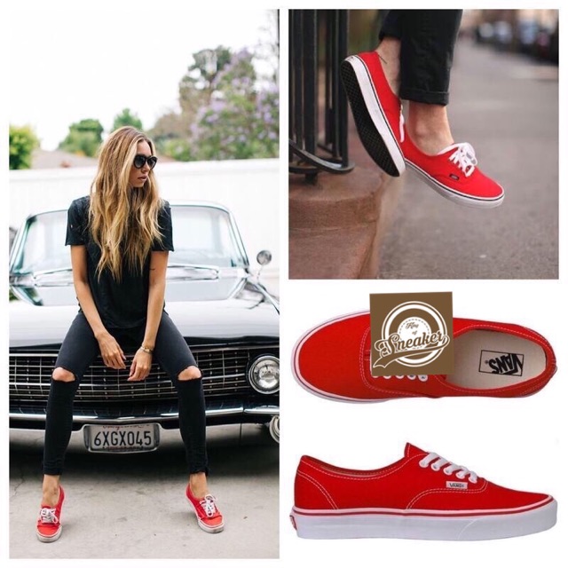 Giày - Giầy thể thao Vans STyle đỏ vạch trắng đi chơi, sneaker dạo phố Còn Hàng ! ! ! ? ! ! 2020 new ; ' ˇ