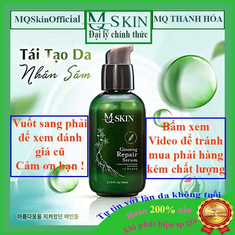 Serum thay da nhân sâm MQ Skin chính hãng Mq skin tái tạo da nhân sâm Mq Skin giúp ngăn ngừa nám tàn nhang và mụn