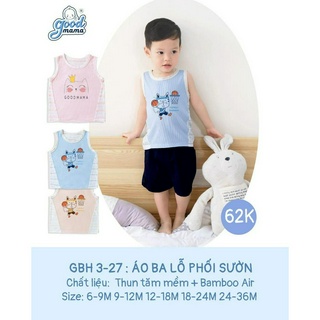 Áo ba lỗ phối sườn cho bé Goodmama mềm mại, thoáng khí