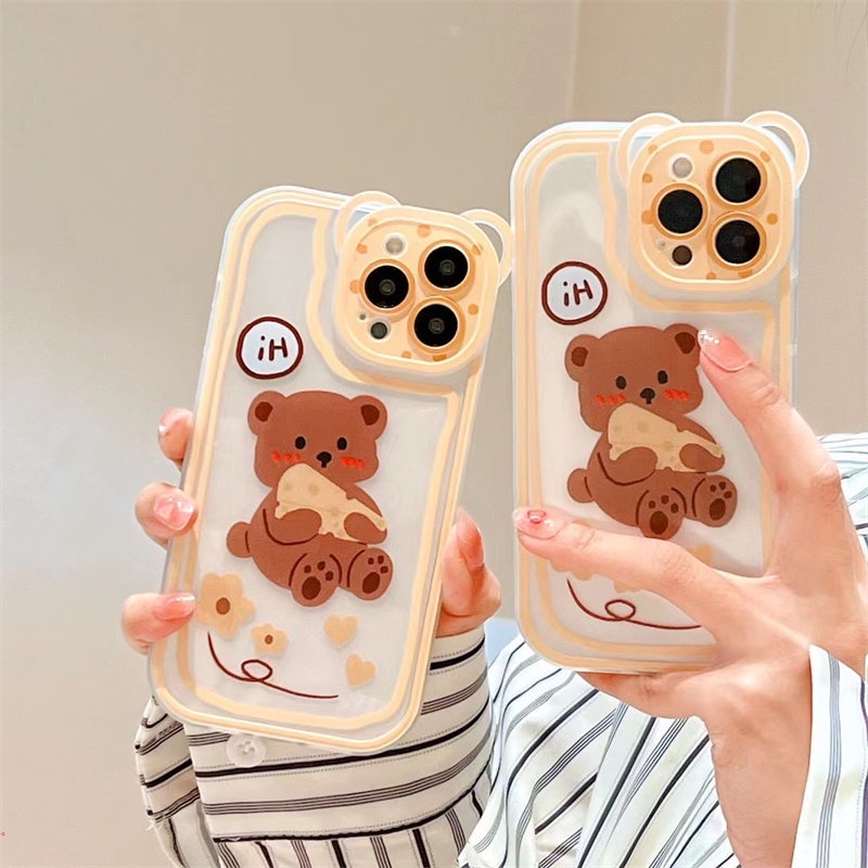Ốp Điện Thoại Mềm In Gấu Hoạt Hình Dễ Thương Tương Thích Với IPhone 13 12 11 Pro Max X XR Xs Max 8 7 6 6s Plus