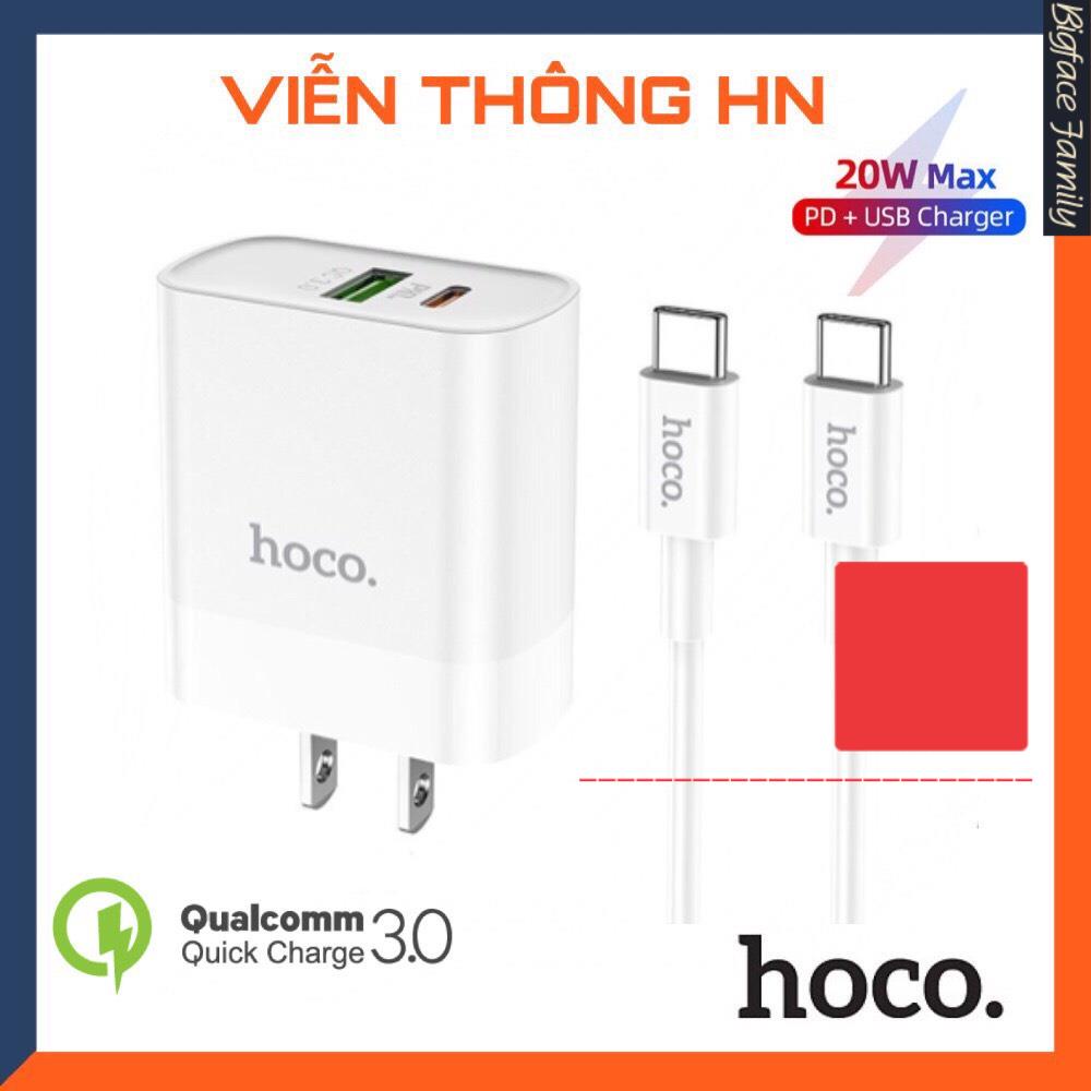 Bộ sạc nhanh củ sạc cáp sạc hoco c80 PD 20w QC3.0 - cốc sạc kèm dây sạc typec to type c cho IP ipad samsun