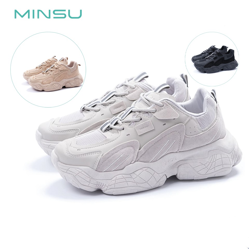 Giày Sneaker Chunky Nam MINSU Y500 M4001, Giày Thể Thao Bata Nam Hàn Quốc Phản Quang Cực Chất Khi Đi Chơi, Đi Học