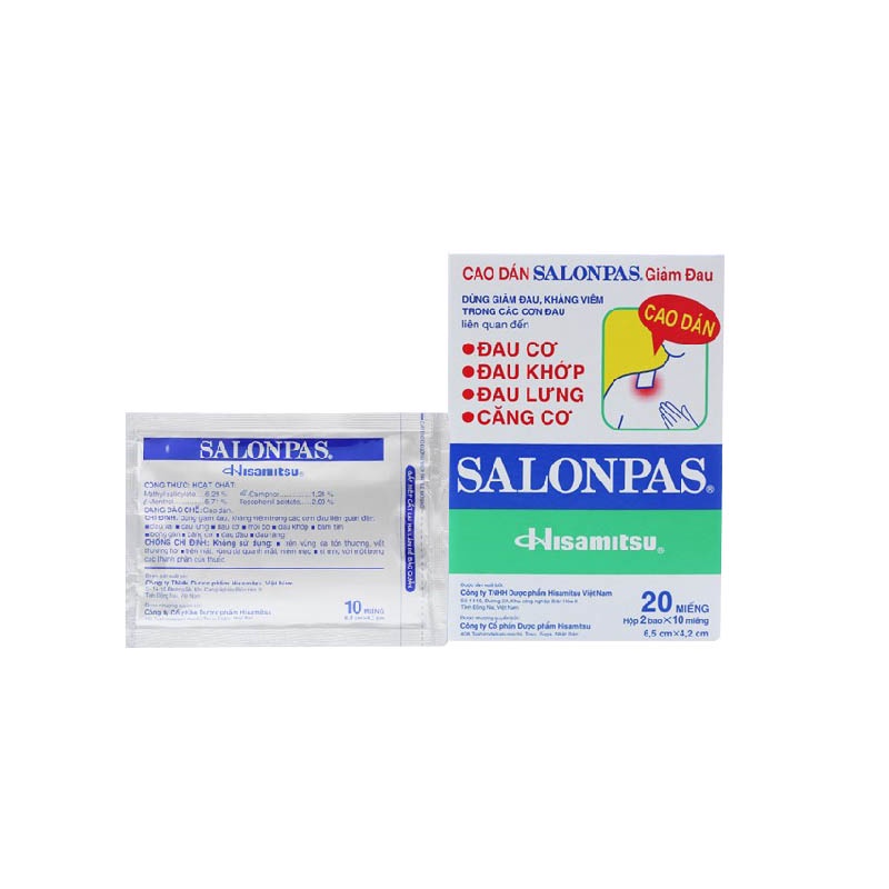 Hộp dán giảm đau Salonpas 10-40 miếng Hisamitsu