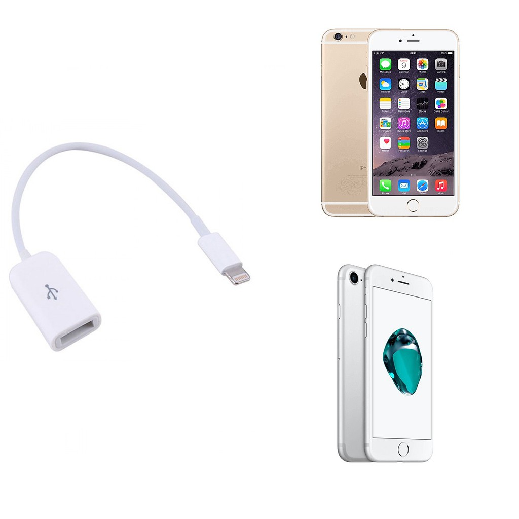 Cáp OTG iphone, iPad cổng Lightning kết nối bàn phím