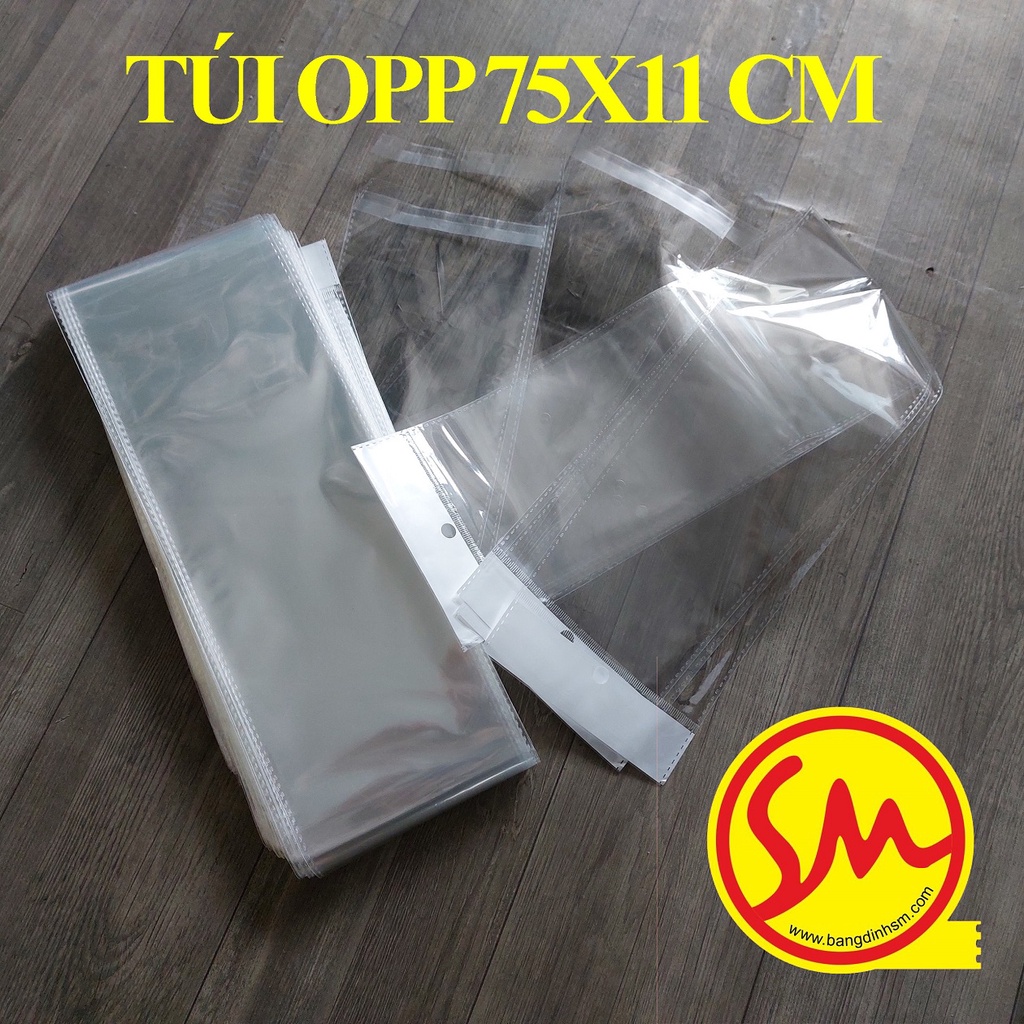 TÚI BÓNG KÍNH OPP, TÚI NILON DÁN MIỆNG trong suốt size 75x11cm chuyên dùng ĐÓNG GÓI CÁC SẢN PHẨM MỘT CÁCH DỄ DÀNG