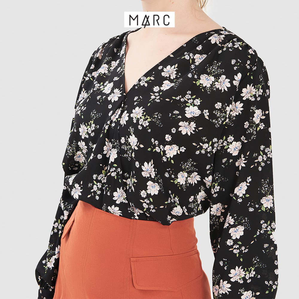 Áo kiểu nữ MARC FASHION đắp chéo họa tiết hoa