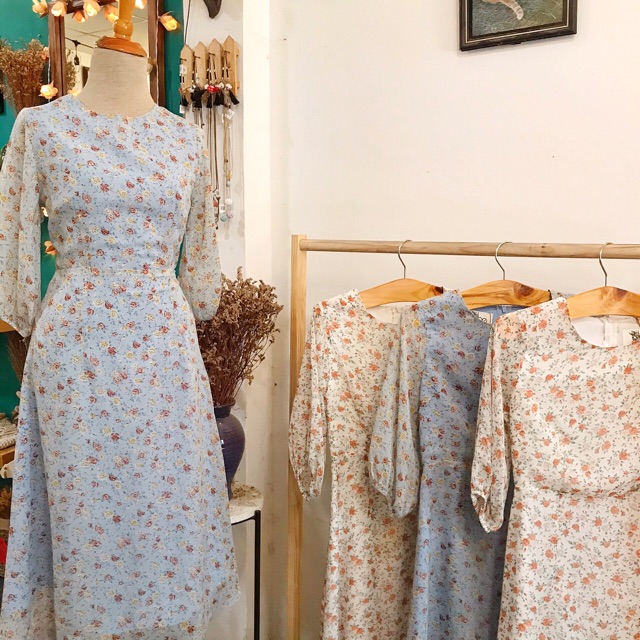 Đầm hoa maxi tay lửng | 3 MÀU | BigBuy360 - bigbuy360.vn