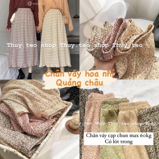 CHÂN VÁY HOA NHÍ XẾP LY QUẢNG CHÂU CẠP CHUN CÓ LÓT TRONG 💯 🔥