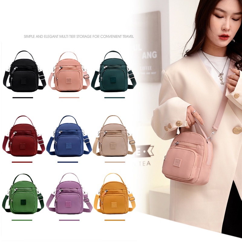 Túi Đeo Vai Vải Canvas Cỡ Nhỏ Thiết Kế Dễ Thương Cho Nữ