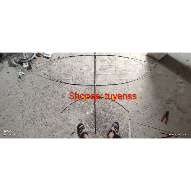 Bộ nan cacbon lên diều liền 2,4 mét lùi đã độ sẵn vai