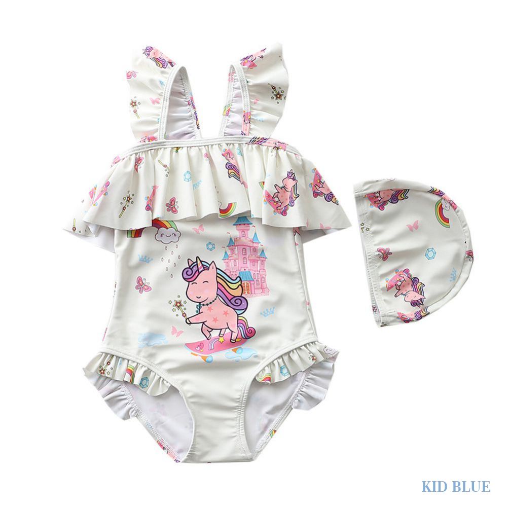 Bộ Đồ Bơi Bikini Viền Bèo Dễ Thương Dành Cho Bé Gái 1-7 Tuổi
