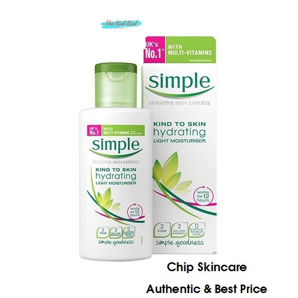 [Mã giảm giá mỹ phẩm chính hãng] Sữa dưỡng da Simple Kind To Skin Hydrating Light Moisturiser 125ml Chip Skincare