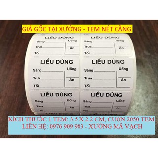 CHUẨN 2050 tem chia liều nhà thuốc UONG...