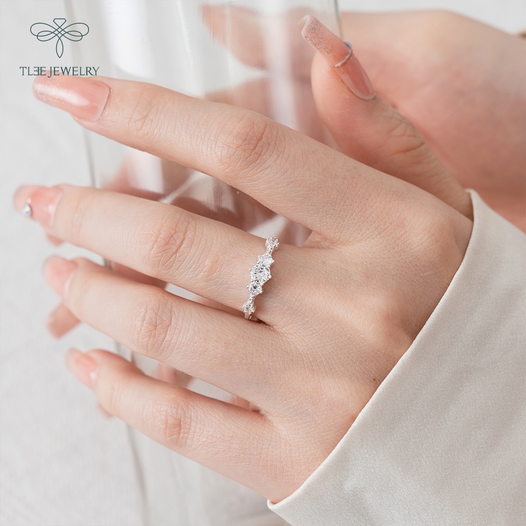 Nhẫn bạc nữ TLEE Snow Princess Fre nạm đá lấp lánh NCJ A0156