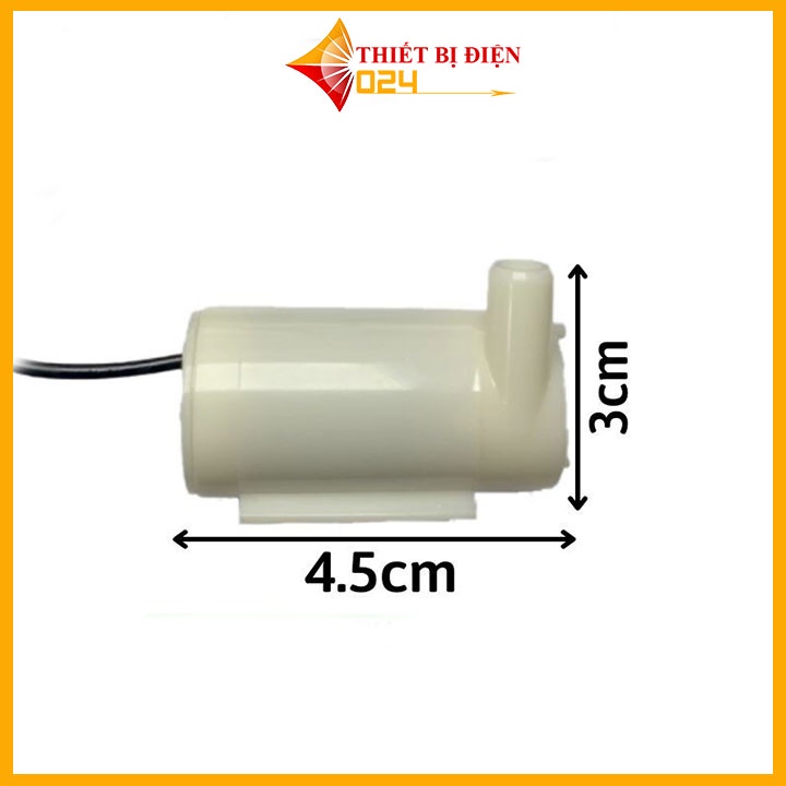 Máy bơm mini bơm chìm siêu nhỏ 3V-5V bơm mạnh và êm lưu lượng 96 lít một giờ