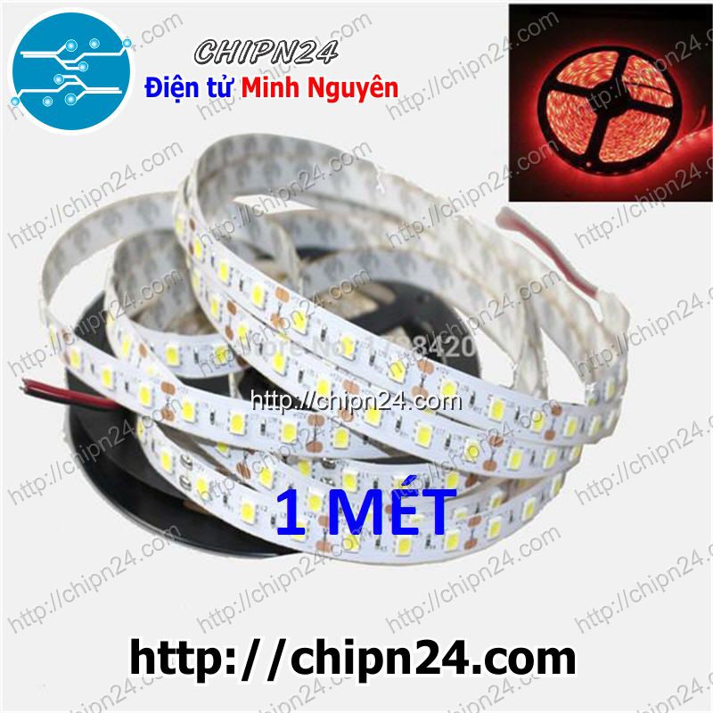 [1 MÉT] [1 MÉT] Led Dây 5050 Không Keo Chống Nước ĐỎ 12VDC