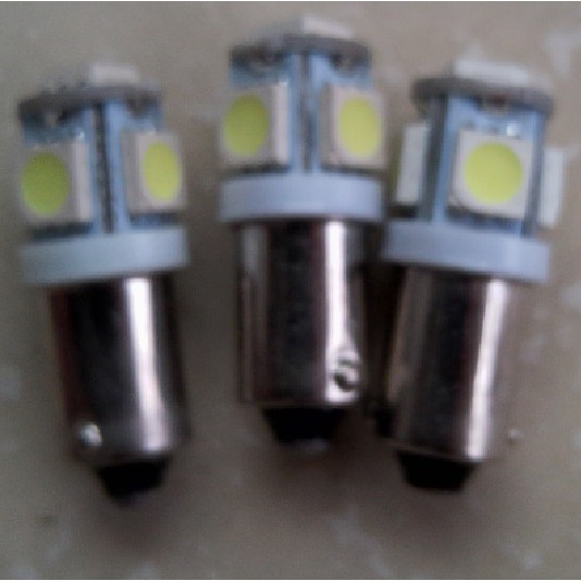 Bóng đèn led chiếu sáng 5 hướng đuôi gài BA9S 12/24VDC/AC các màu