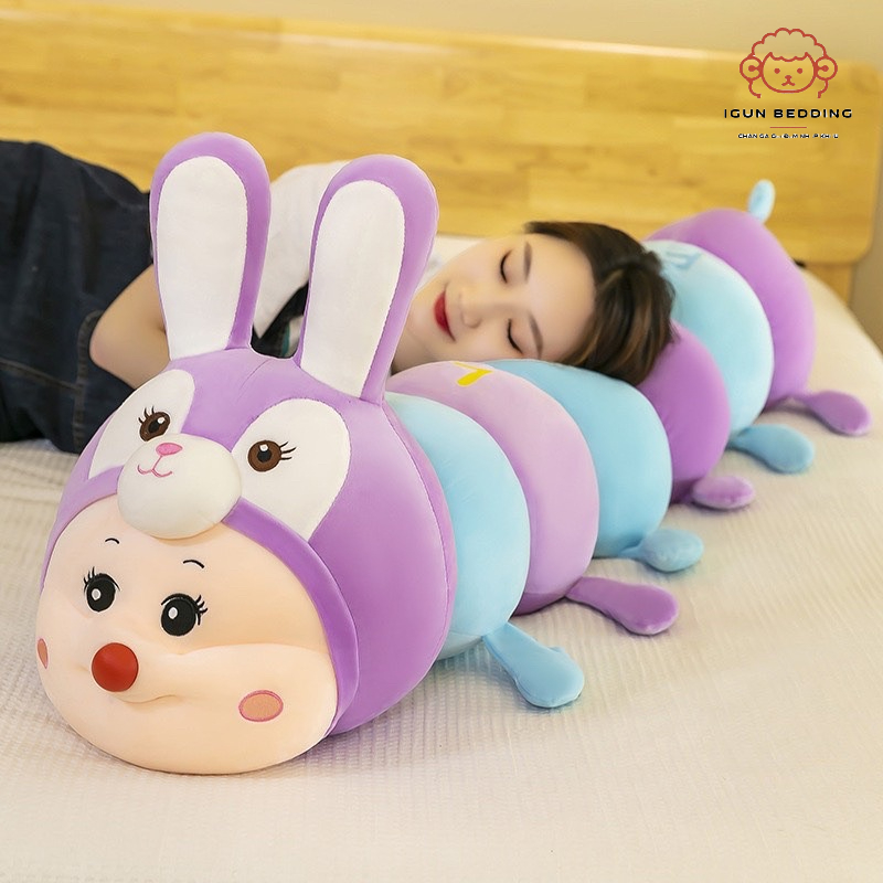 Thú nhồi bông hình sâu thỏ IGUN BEDDING sâu thỏ ngộ nghĩnh đáng yêu