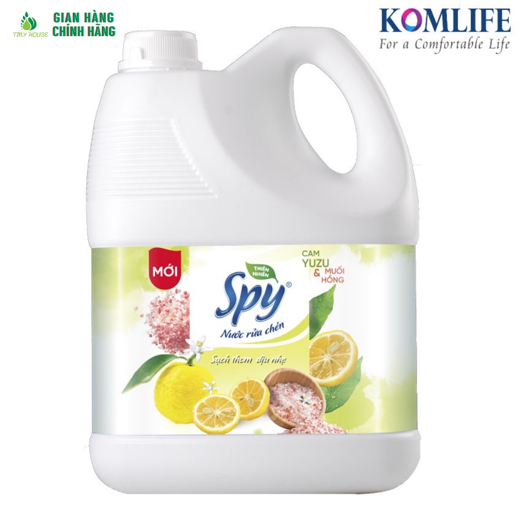 Nước rửa chén bát SPY, 3 loại Hương, Dung tích 3600ml hương thiên nhiên cam - muối hồng, trà xanh+ Matcha, tinh dầu quế