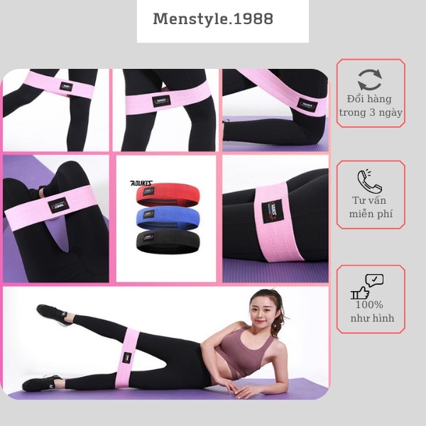 Dây đai kháng lực đàn hồi tập mông, yoga, gym chính hãng Ao.likes