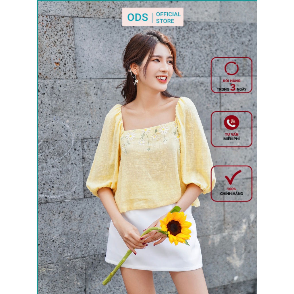 [Mã BMBAU50 giảm 7% tối đa 50K đơn 99K] Áo Crop Oversized Thêu hoa cúc trắng [ZC6]