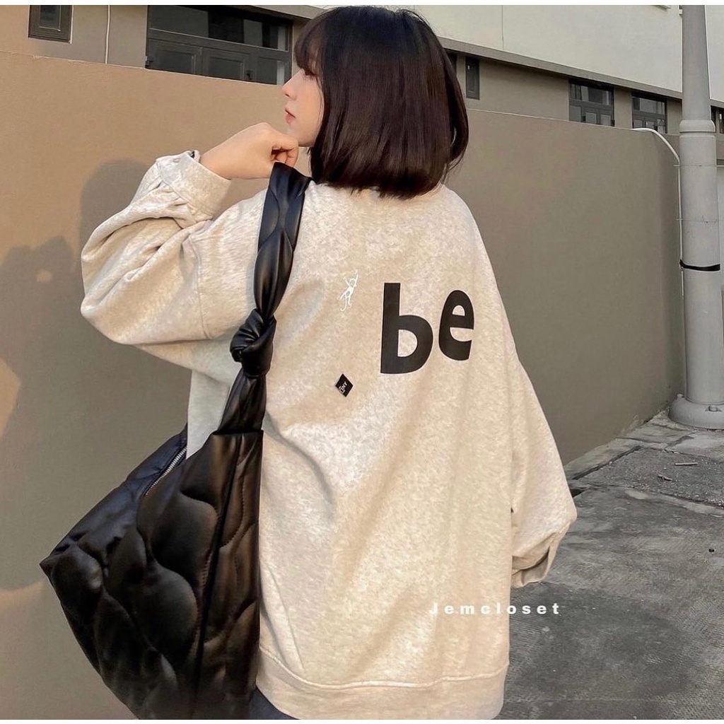 Áo Sweater Nữ JEMCLOSET Chất Nỉ Chân Cua Dài Tay Áo Sweater Form Rộng Có Cúc Cài Và In Hình Sau Lưng Monkey Form 1003