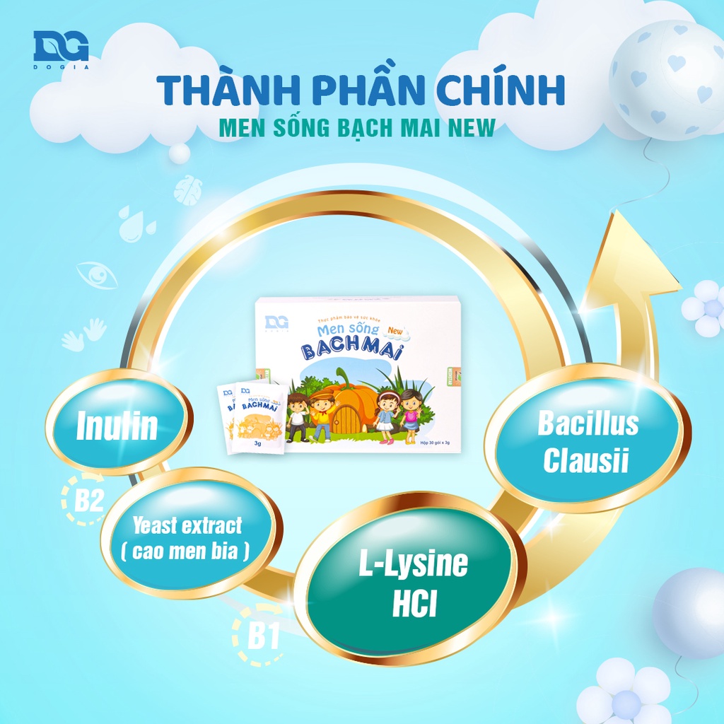 Men sống bạch mai new men vi sinh hỗ trợ bé táo bón tăng cường hệ tiêu hóa