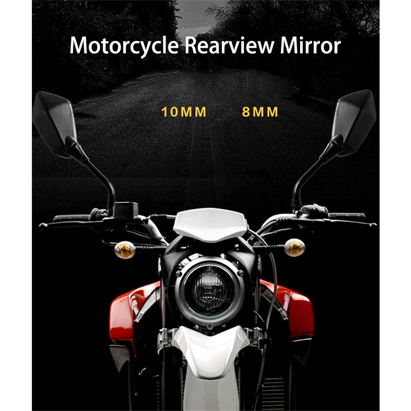 Bộ 2 Gương Chiếu Hậu 8mm 10mm Cho Xe Máy Honda Yamaha Suzuki