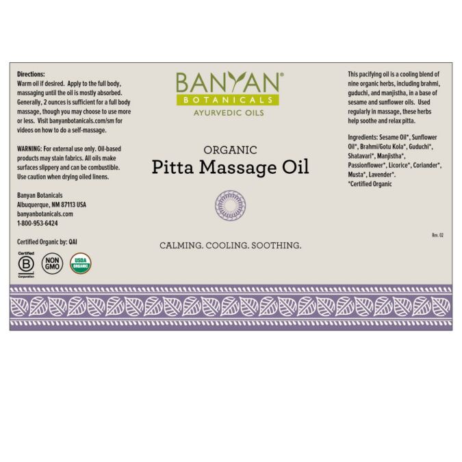 Pitta Massage Oil - Giảm căng thẳng liên quan đến pitta