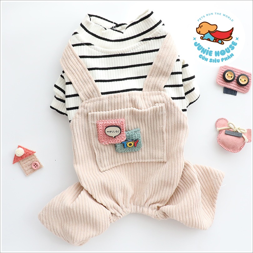 Set jump caro kem Hàn Quốc xinh xắn cho chó mèo