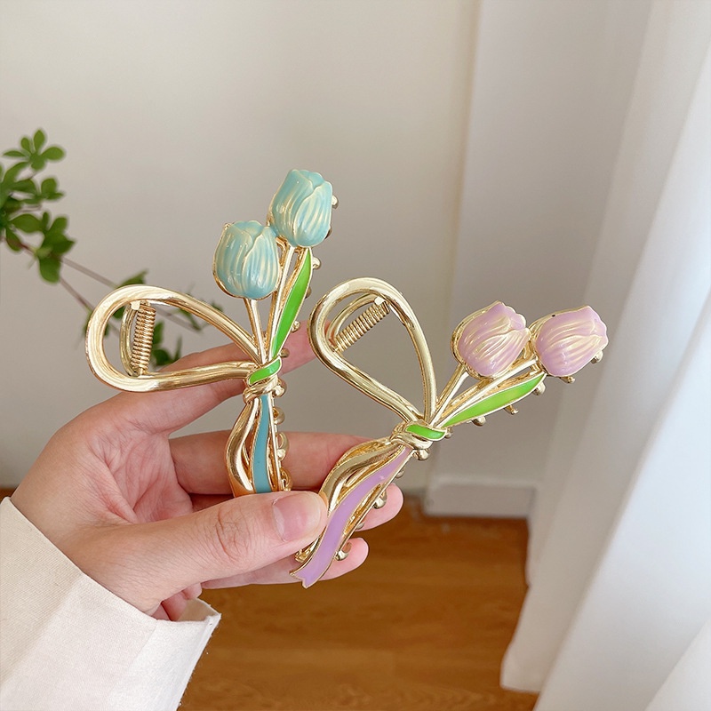 Kẹp Tóc Hình Hoa Tulip Phong Cách Hàn Quốc Thời Trang Cho Nữ
