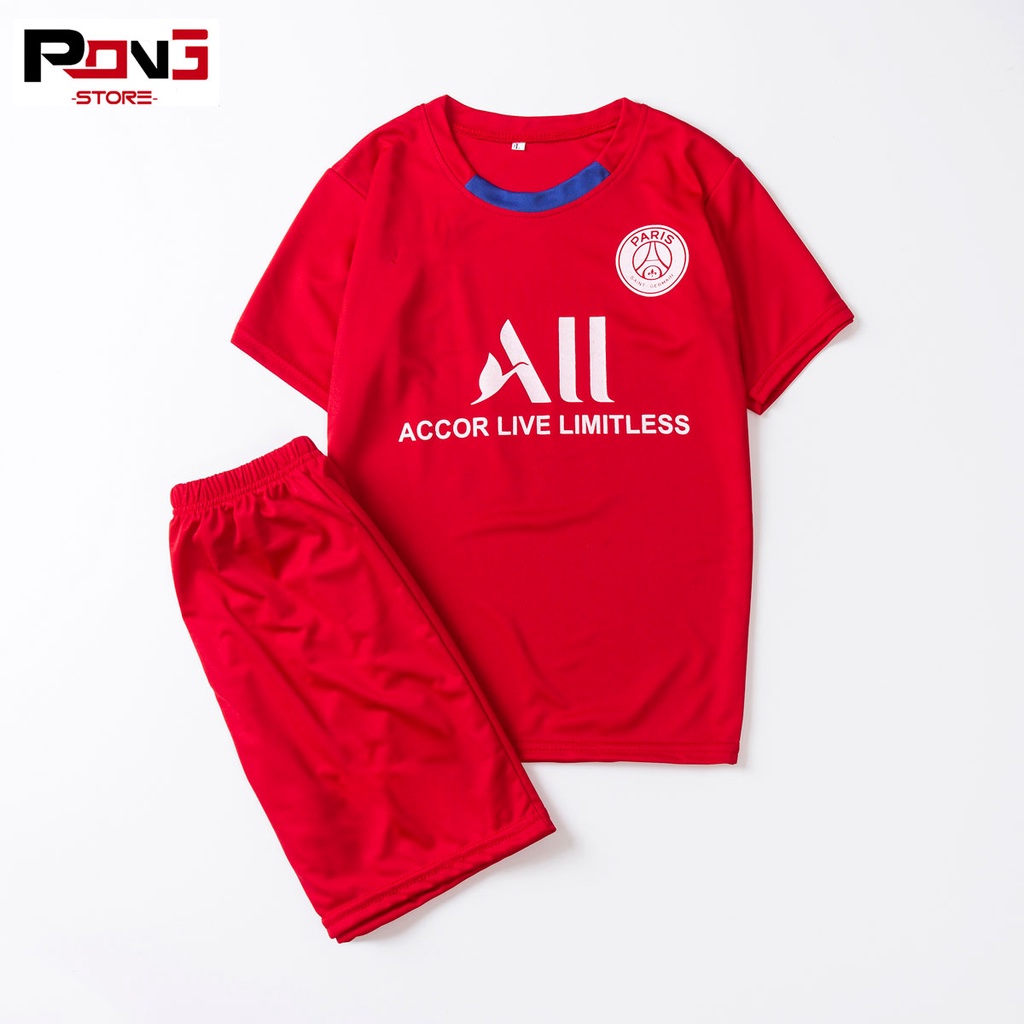 Bộ quần áo bóng đá trẻ em nam,nữ CLB Man City và PSG chất thun lạnh  cho các bé từ 2 đến 15 tuổi  của Pong__store