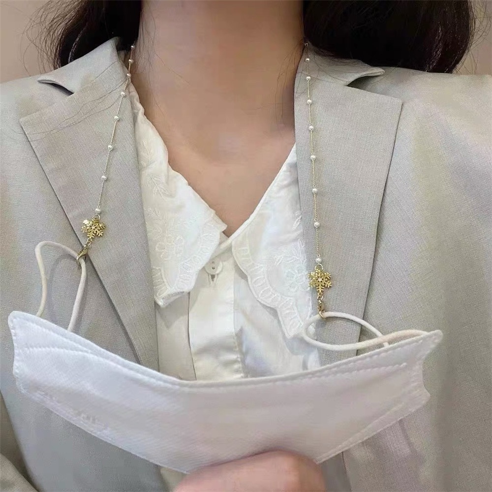 Dây đeo khẩu trang mắt kính hình hoa tuyết đơn giản thời trang