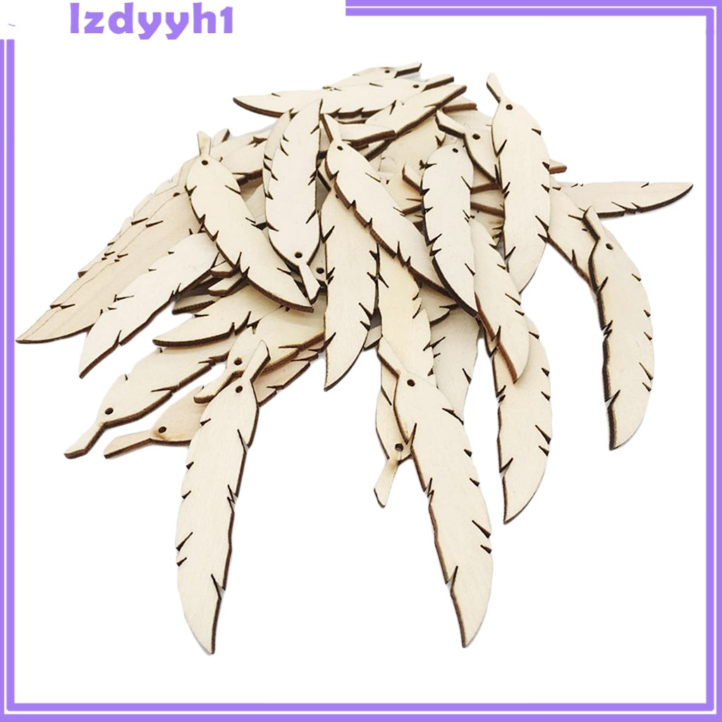 Set 50 Mặt Dây Chuyền Bằng Gỗ Tự Nhiên Có Lỗ
