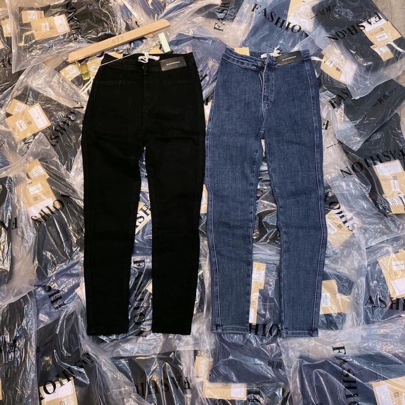 Quần jeans ôm giãn đính mác da hack dáng siêu hot