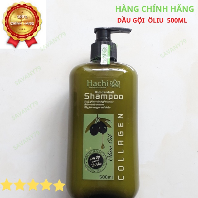 [ Hàng Chính Hãng ] Dầu gội chiết xuất từ quả oliu dành cho tóc bị gàu HACHI 500ml ComBo [ 1gội+1xã ]