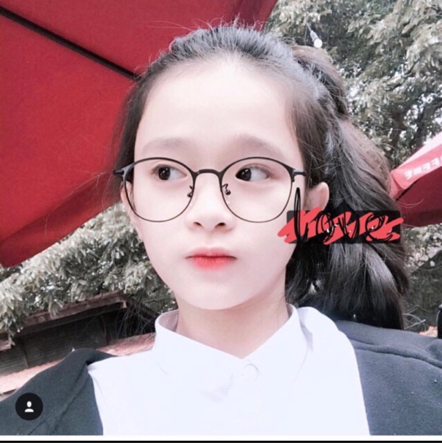 Gọng kính cận kim loại tròn mảnh có độ sẵn 0-6 độ