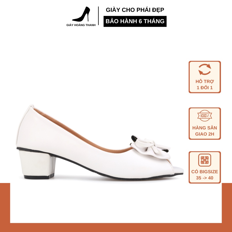 Giày Cao Gót Nữ Hở Mũi 3 Phân Big Size Giày Búp Bê Hoàng Thanh G1