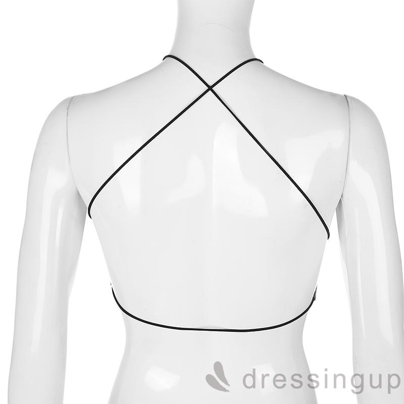 [Mã FAMAYWA giảm 10K đơn 50K] Áo dáng ngắn dây đan chéo sau lưng kiểu cột cổ thời trang cho nữ | BigBuy360 - bigbuy360.vn